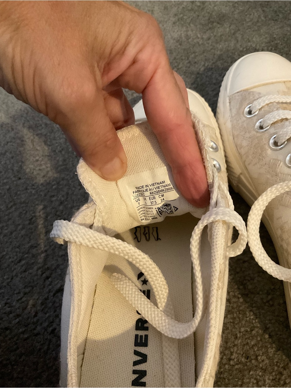 Converse Low-Top Canvas Sneakers in Cream - Picture 6 of 6